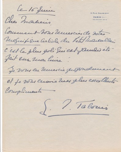 Geneviève tabouis lettre - tabouis,